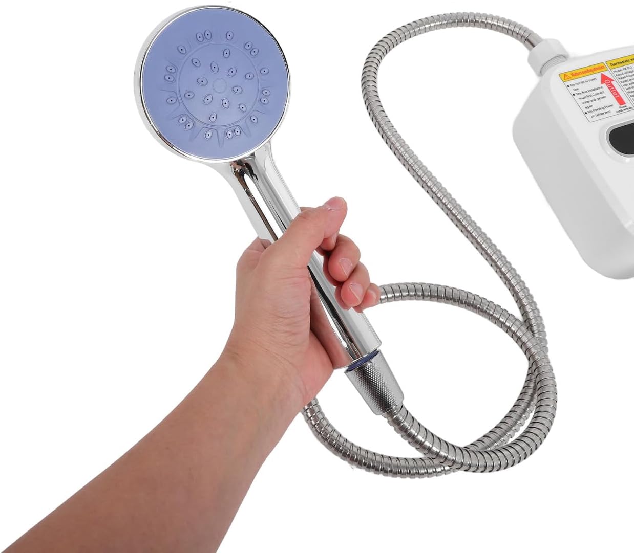 Portable Mini Instant Tankless Electric Water Heater with LCD Display Small Household Constant Temperature Water Heater for Camping Rv Boat Cabins Lightweight and Efficient US Plug