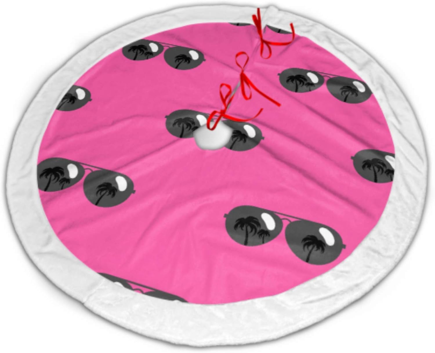 NQEONR Large Tree Skirt Black Summmer Sunglasses Christmas