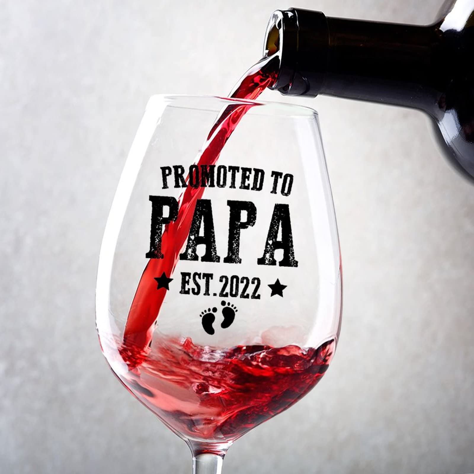 Verres à vin Promoted to Papa 325 ml cadeau vin pour parents amateurs de grands crus