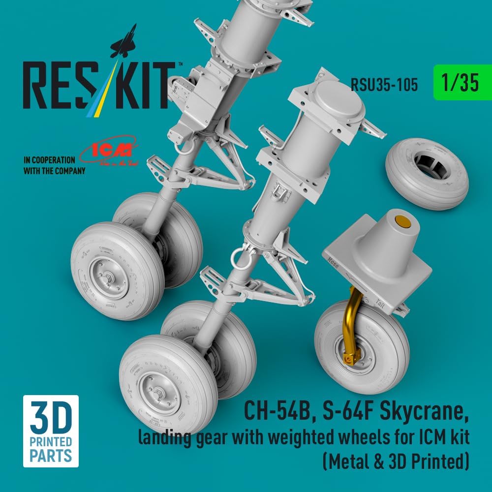 RSU35-0105 1/35 CH-54B S-64F Skycrane Landing Gear with Weighted Wheels Scale Model/Replica Reskit