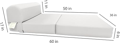 Miniatura 120 de Sofá cama plegable color gris de espuma, 6 pulgadas. Grosor x 32 pulgadas, ancho x 70 pulgadas. Cama de Invitados, cama plegable con espuma de alta