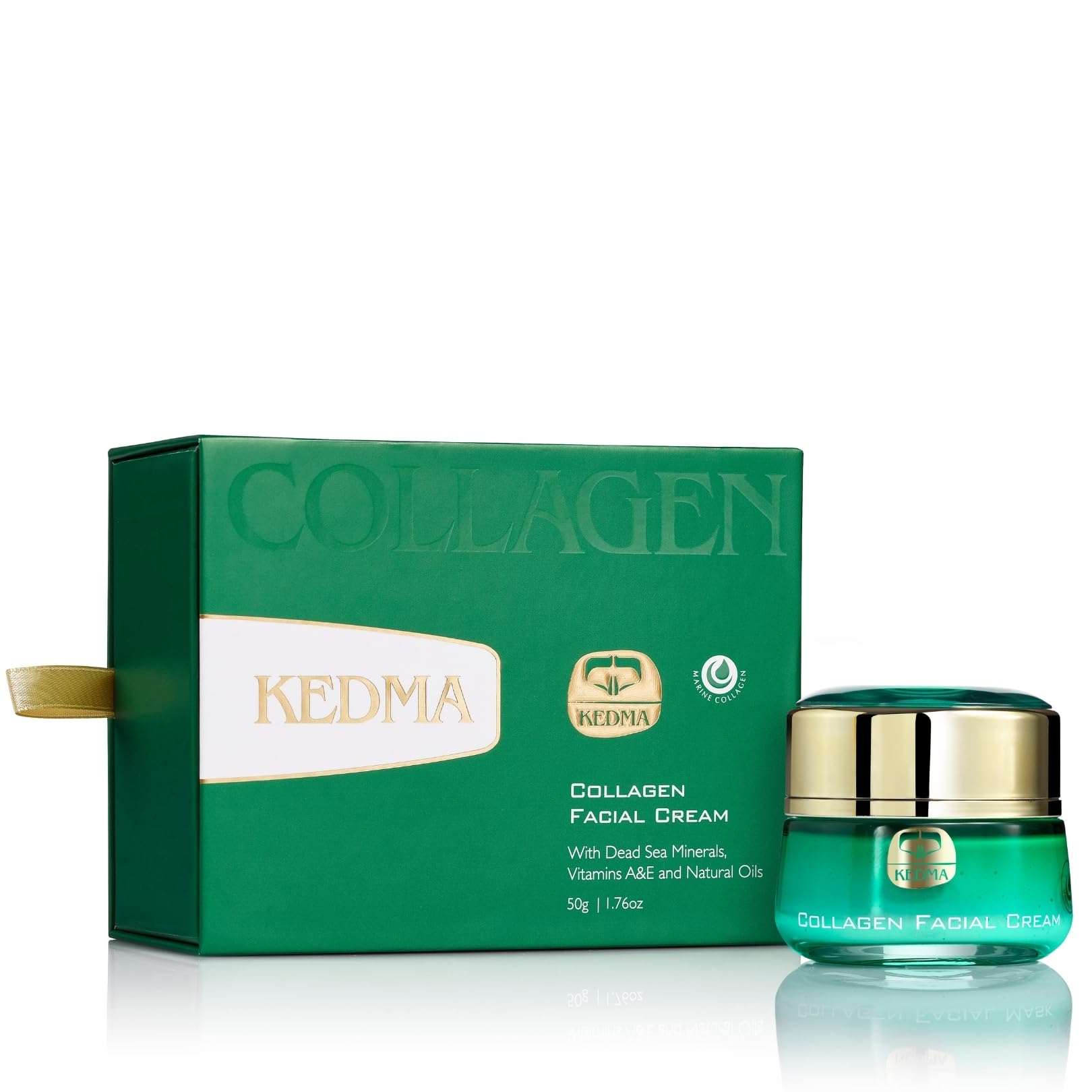 KEDMA - Crème Visage au Collagène et Minéraux de la Mer Morte - 50g | La crème visage au collagène et aux minéraux de la Mer Morte hydrate et aide à préserver l’élasticité de la peau.