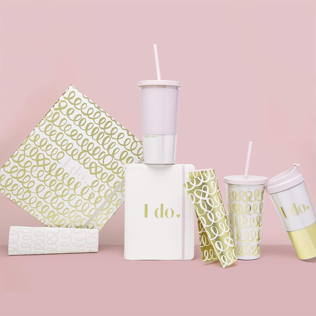 Kate Spade New York Bridal Triple Notebook Folio Set, Includes 3 Small Notebooks with 80 Pages Each, I Do (gold)