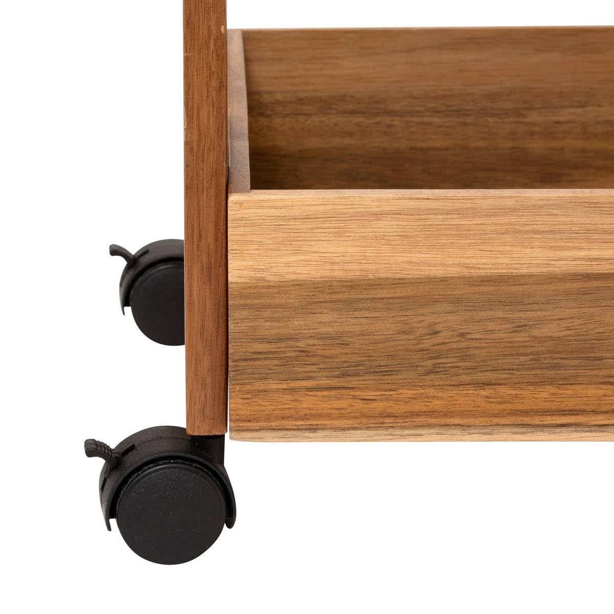 5Five - Carrito de servicio de madera de acacia marrón ACACIA - 40 x 30,5 x 84,5 cm - Carrito de almacenamiento para cocina, dormitorio y baño, ideal para organizar y optimizar