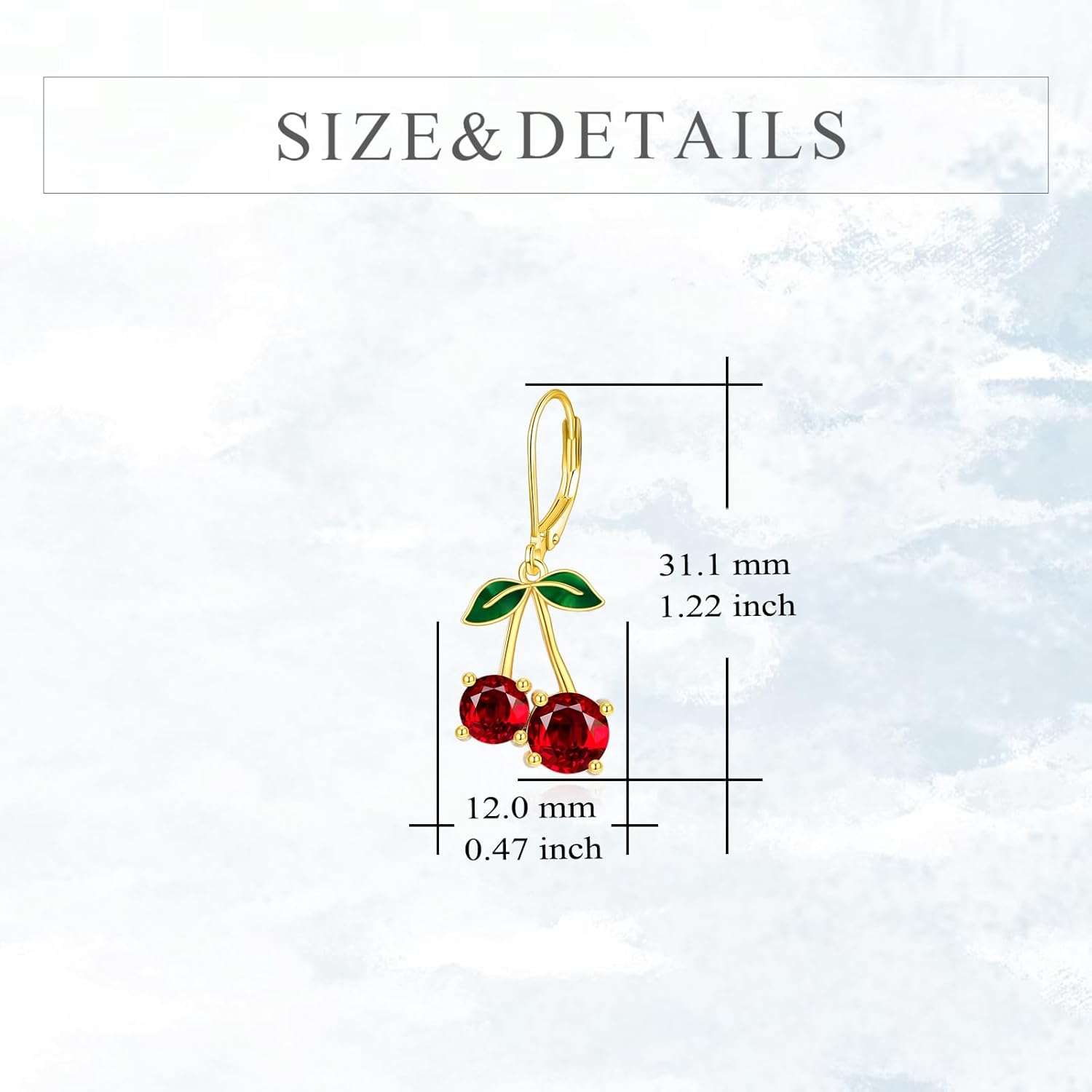 KZX Christmas Cherry Earrings for Women S925 Sterling Silver Cherry Earrings Crystal Fruit Jewelry Gifts for Wife Mother Christmas Birthday - Image 5