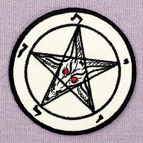 ZEGIN Pentagram Goats Head Baphomet Death Satanic Sex Patch Embroidered Badge Iron On Sew On Emblem