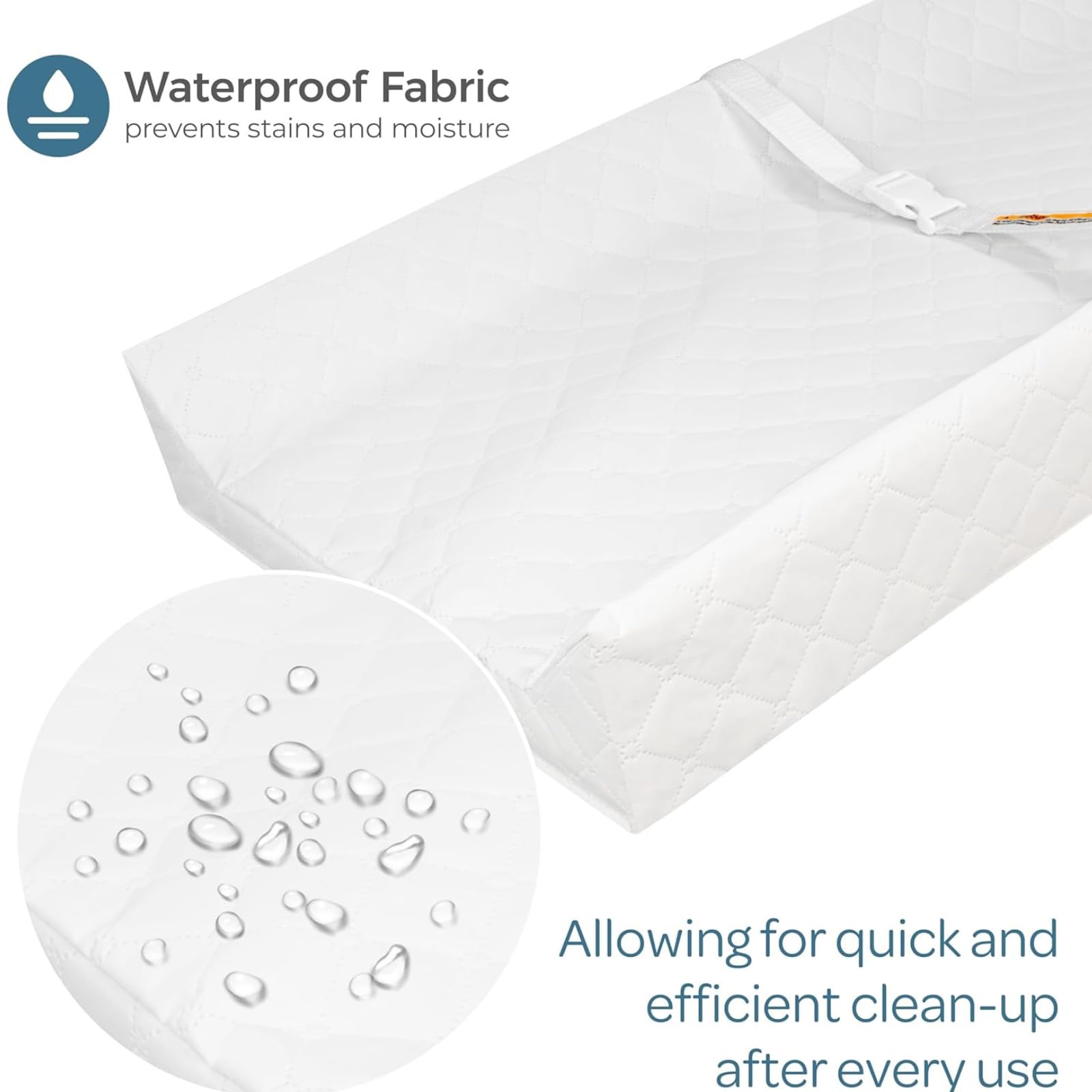 The Autostory Waterproof Contour Diaper Changing Pad – 80 x 40 cm Baby Change Mat with Safety Strap, Anti-Slip Base, Easy to Clean, Lightweight – Fits All Standard Changing Tables & Dresser Tops - Image 3 thumbnail