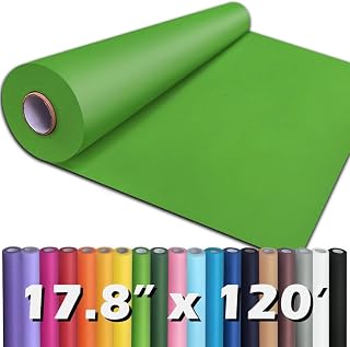 PerkHomy 17.8" x 1,440" (120') Medium Green Kraft Paper Roll for Craft Bulletin Board Paper Art Table Covering Crafting Gift Wrapping Bouquet Packing Parcel 80GSM (Medium Green, 17.8" x 120')
