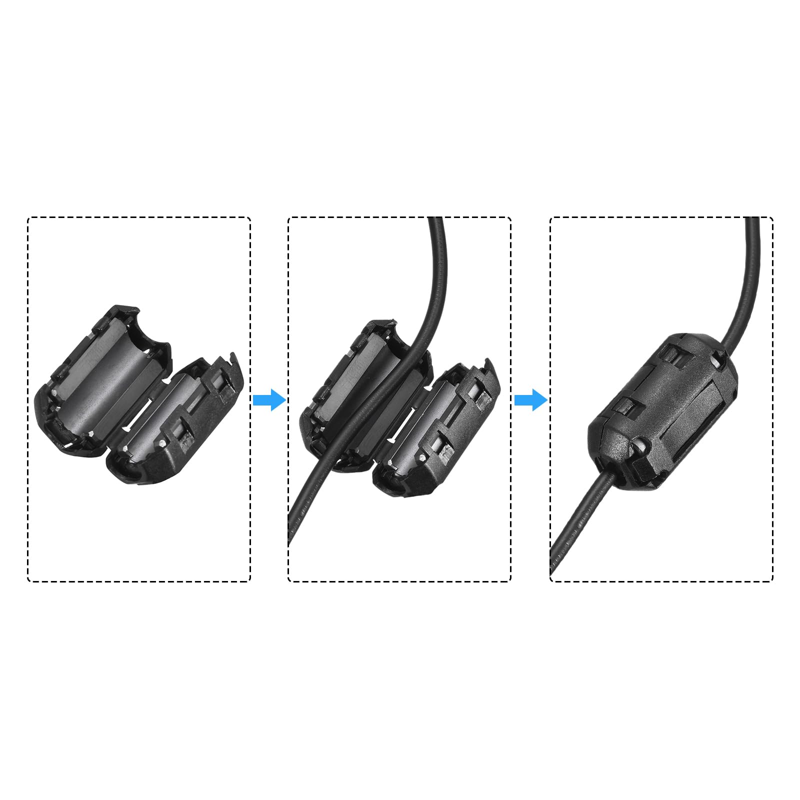 QUARKZMAN Fermo Ferrite Anello Nucleo Anti-interferenza Rumore per 3mm/ 5mm/ 7mm/ 9mm/ 13mm Diametro Cavo TV Altoparlanti Radio Audio Equipaggiamento 60pz