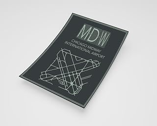 MG Global Modern Poster of Chicago Midway International Airport Runway 1 | 11x17 12x18 16x24 24x36 Minimal Unframed Print | Minimalism Wall Art Gift | Minimalist Home Office Decor