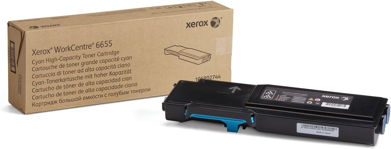 Xerox Genuine Workcentre 6655 Cyan High Capacity Toner Cartridge (7,500 Pages) - 106R02744, Medium