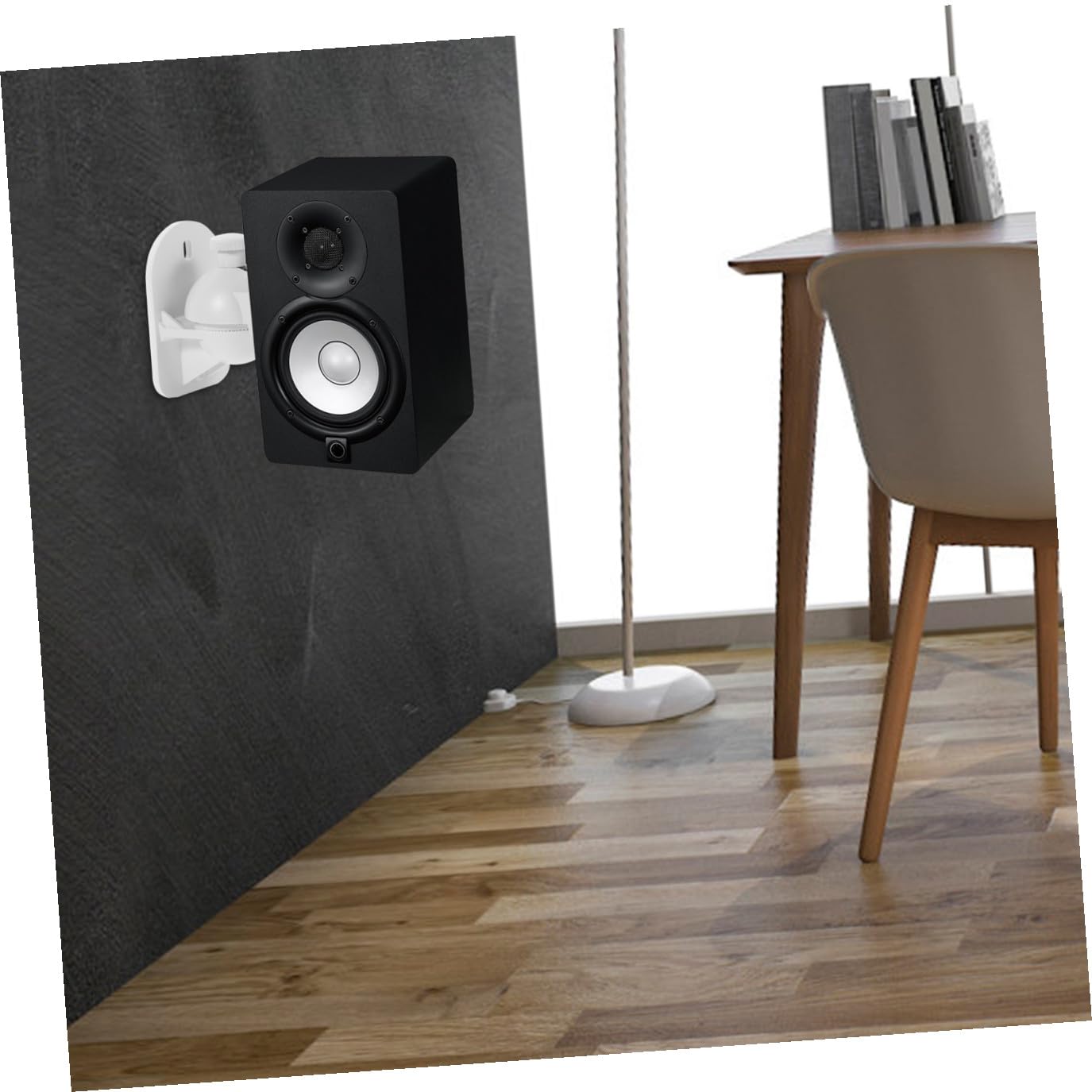 Support Mural Fixation Murale pour Haut-parleurs Satellite en ABS Blanc Optimise l'espace 4 Pièces pour Enceintes Audio pour Usage Domestique