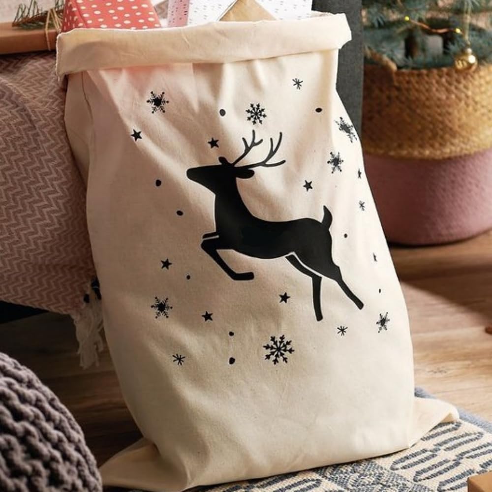 GISELA D Canvas Santa Sack - Gift Bag for Presents, 24" x 19