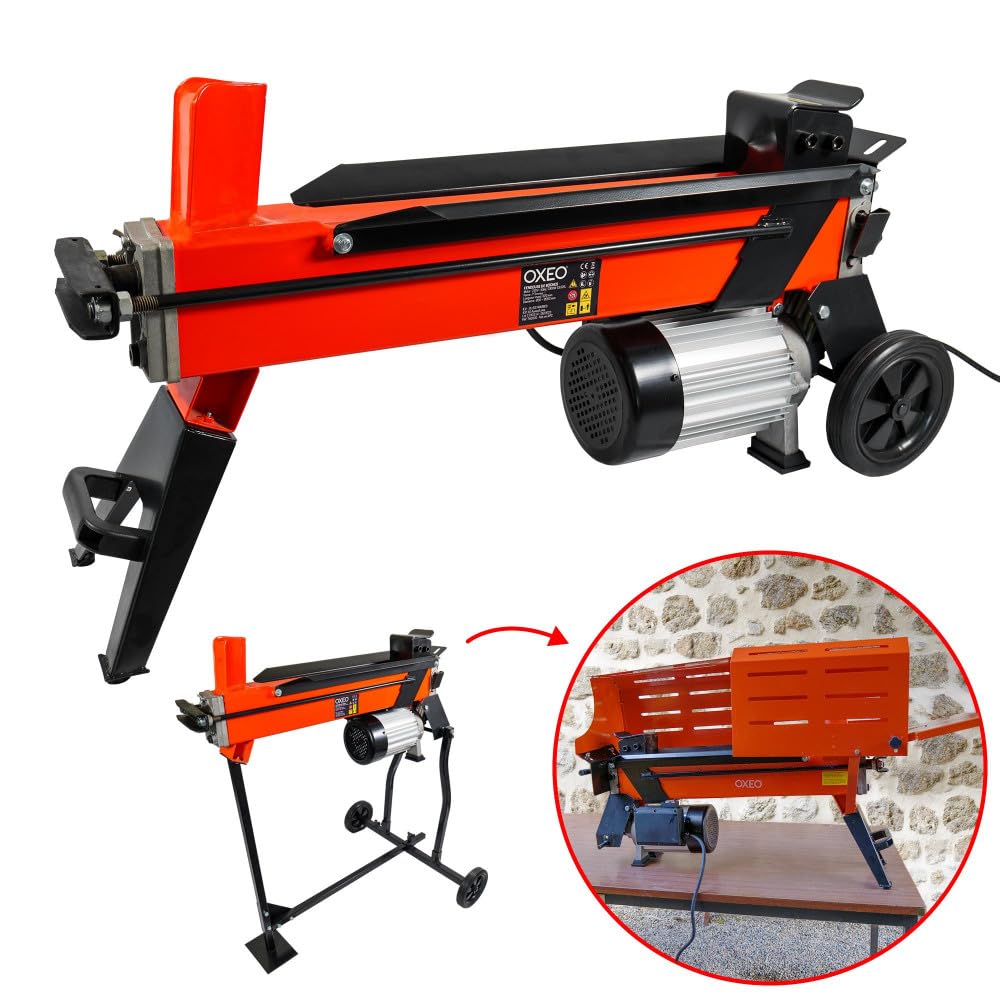 Fendeur de bûche hydraulique 7T horizontal - avec support - Moteur 2300W - Longueur de fendage 52cm - 2 roues - Fendeuse à bois