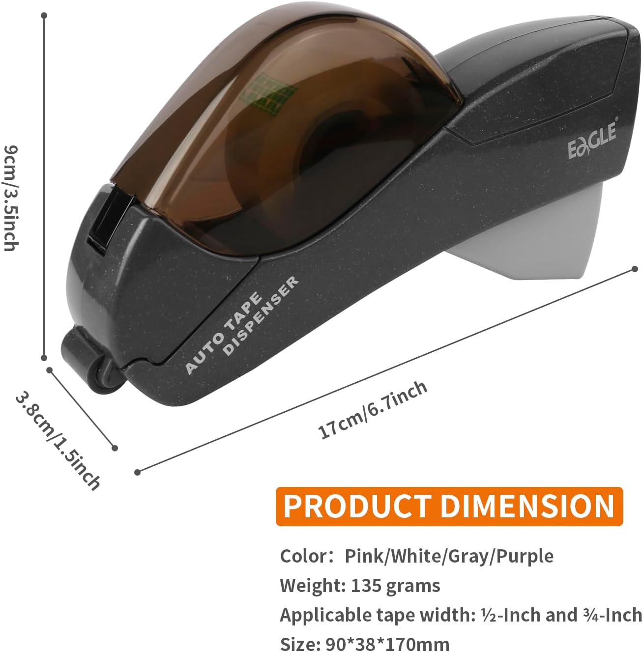 Eagle Automatic Tape Dispenser, Tape Gun, Single Handheld Design, Great for Gift Packaging, Ideal for Home and DIY Use
