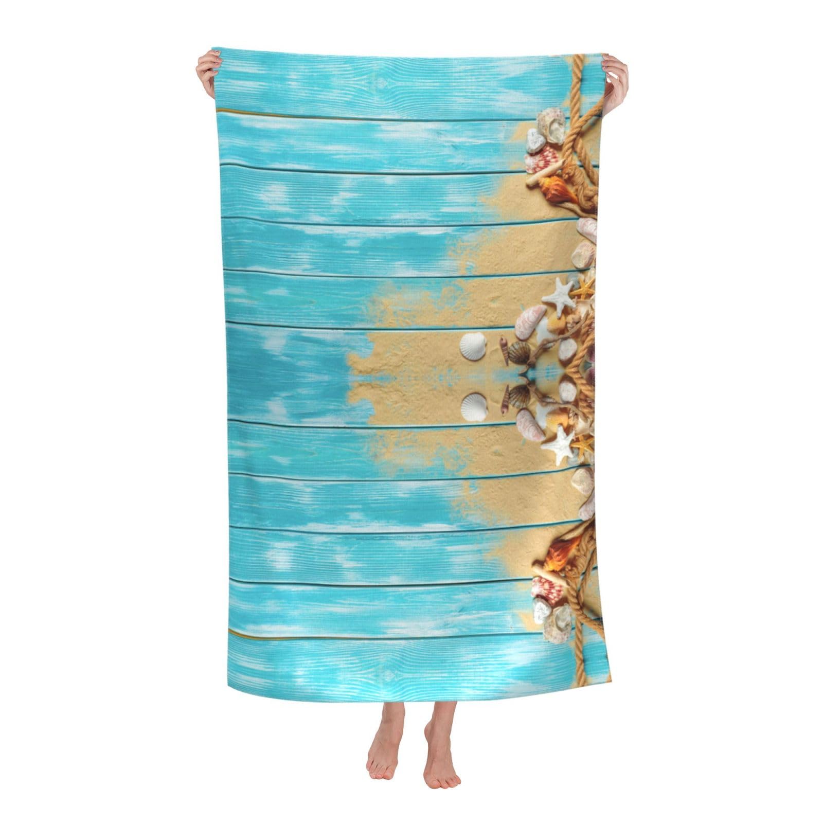 Toalla de sauna de microfibra de 80x130 cm con estampado marino para mujer
