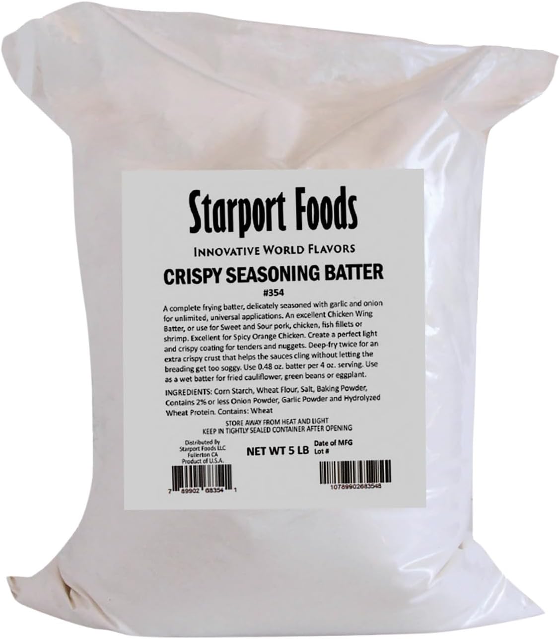 Starport Foods Crispy Seasoning Batter, Vegetarian, 5 LB (80 OZ)
