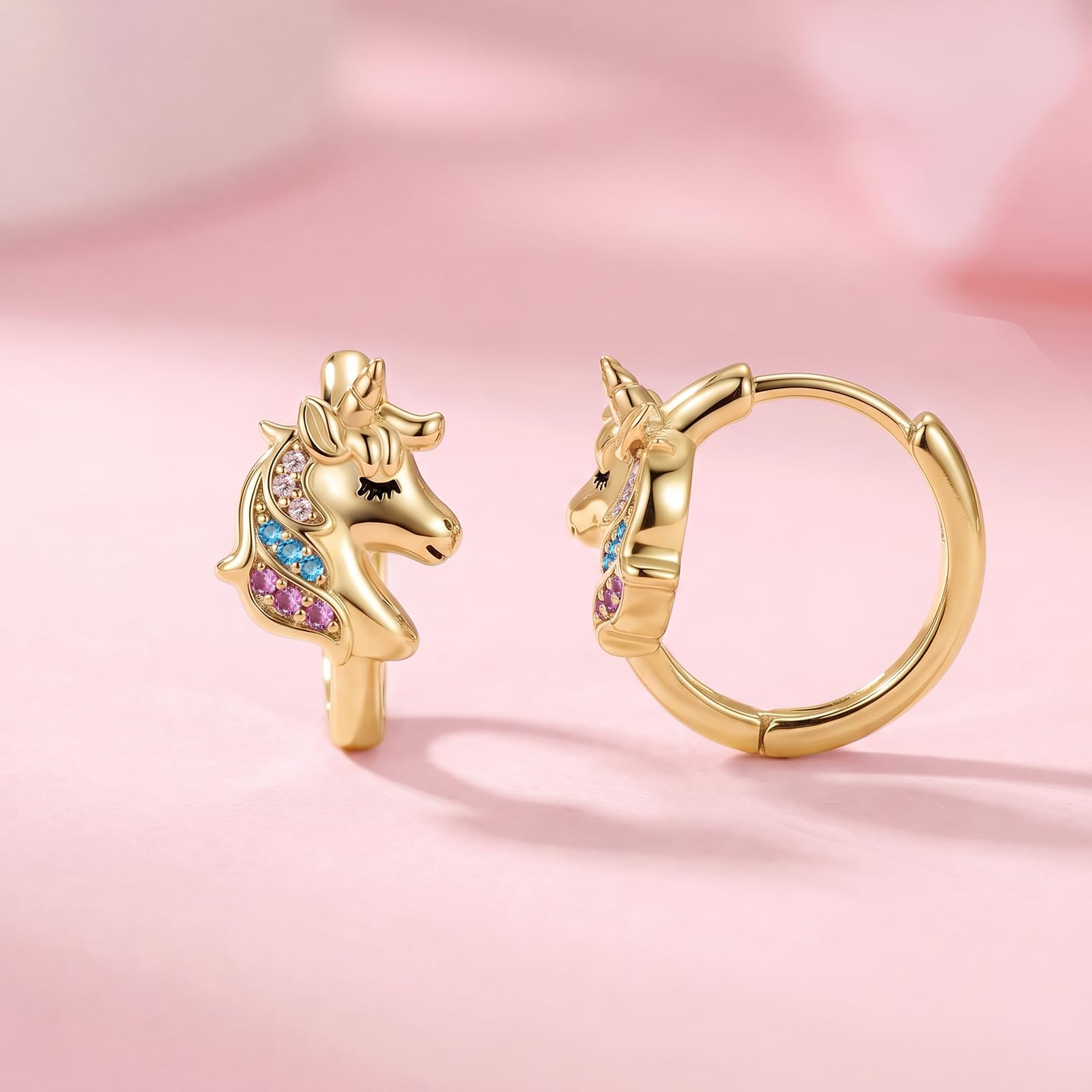 E Einhorn Ohrringe Kinder Sterling Silber 925 Kleine Creolen Mädchen