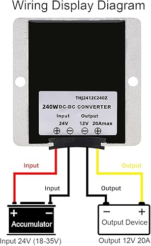 Miniatura 3 de Adaptador de convertidor de corriente DC 24V a 12V IP68 Regulador de voltaje impermeable 20A 240W Fuente de alimentación de conmutación de coche