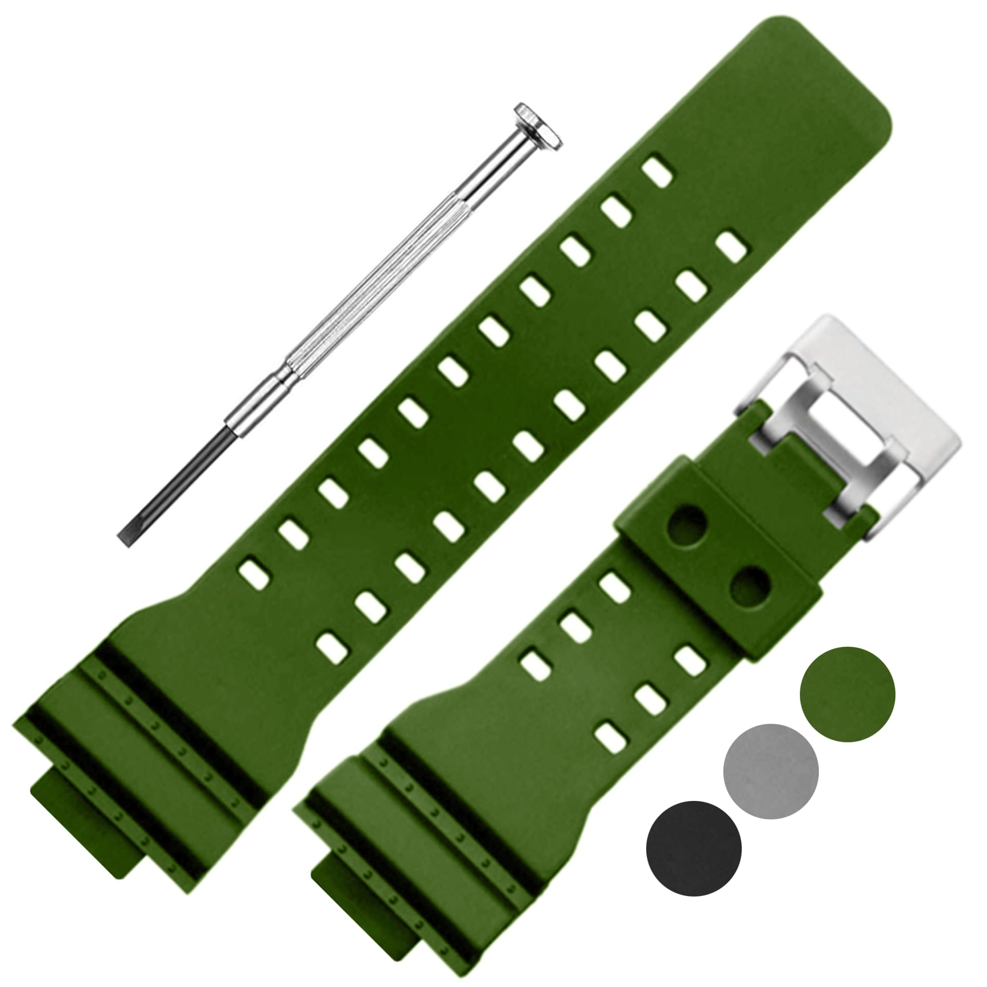 DBLACK CDS3 16MM Resin Watch Strap // Best Replacement, Compatible Strap with CASI0 Gshock GD-120, GA-100, GA-110, GA-100C & Other Model Watches (Matte Green) (B0DJ9W975F) Amazon Price History, Amazon Price Tracker