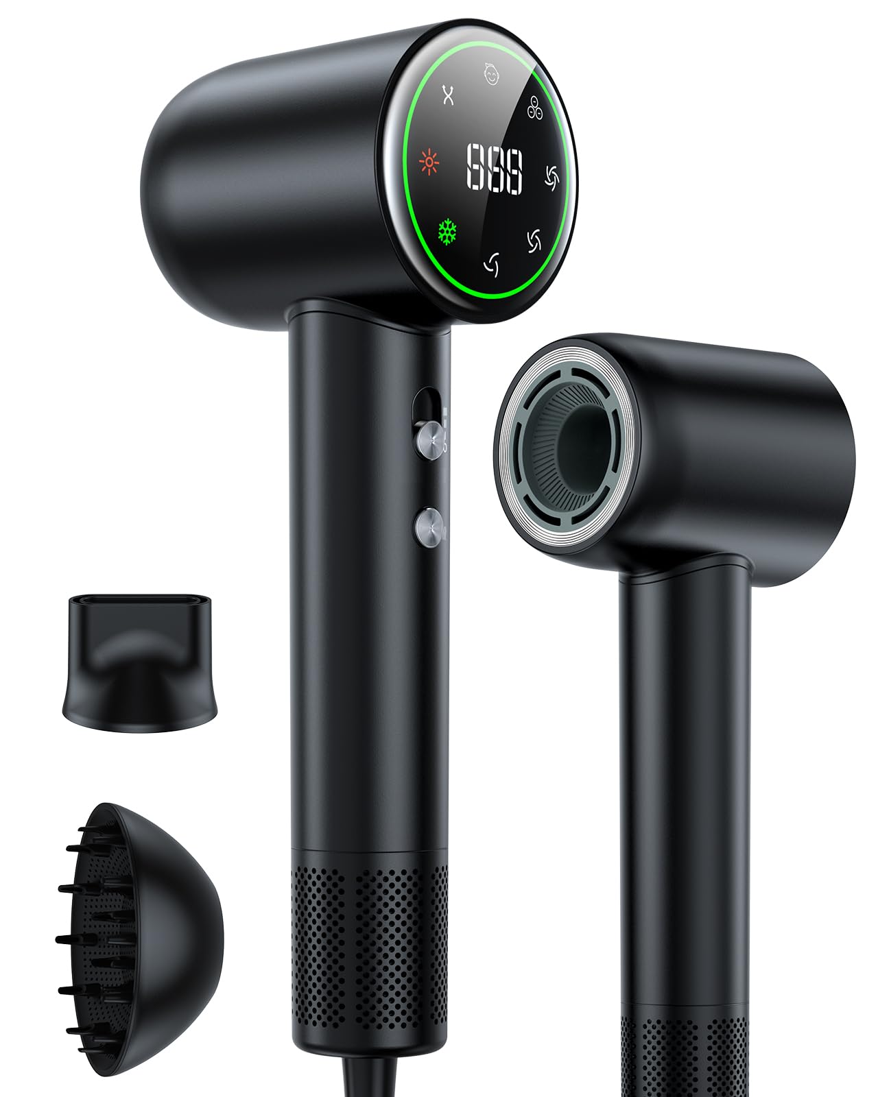 Hair Dryer,160000 RPM High Speed Blow Dryer with 200 Million Negative Ionic, Low Noise Thermo-Control Professional Hair Dryer with Diffuser and Nozzle,Portable Hair Blow Dryer for Home Travel