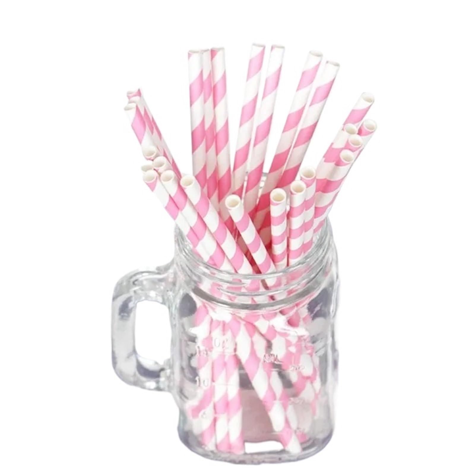 las pajitas de papel, Pajitas de papel 500 piezas desechables a rayas rosadas for decoración fiestas