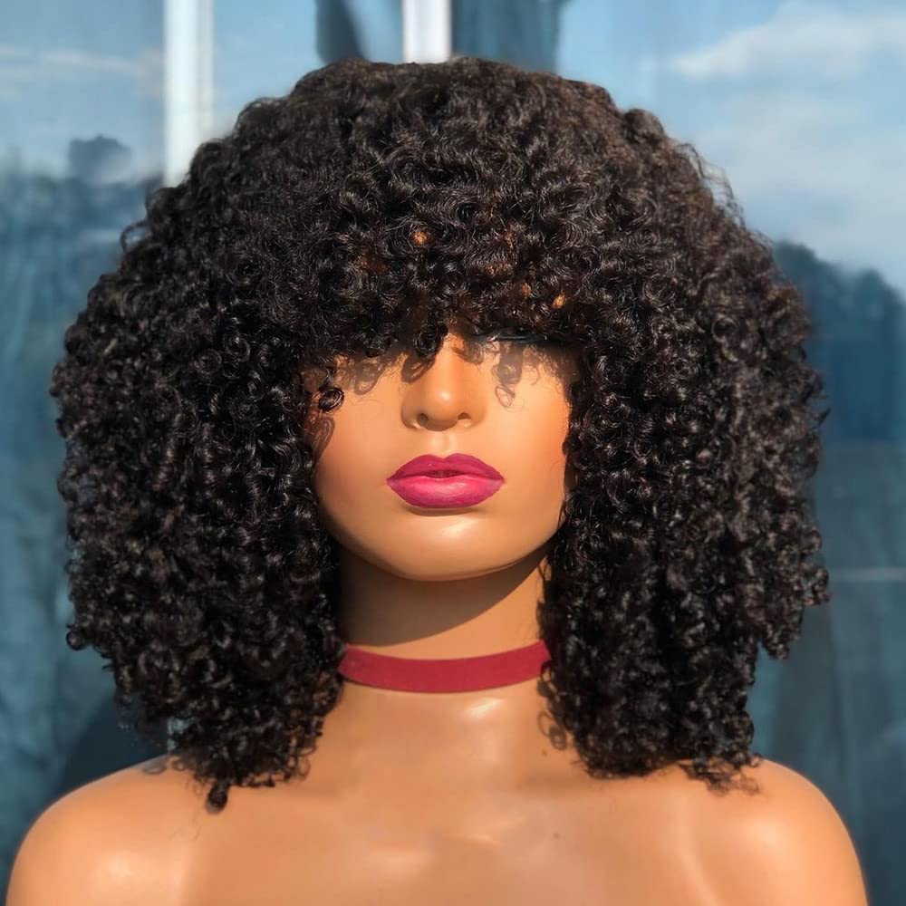 180% Density Afro Wig Afro Kinky Curly 2x6 HD Lace Closure 100% Human Hair  main image 4