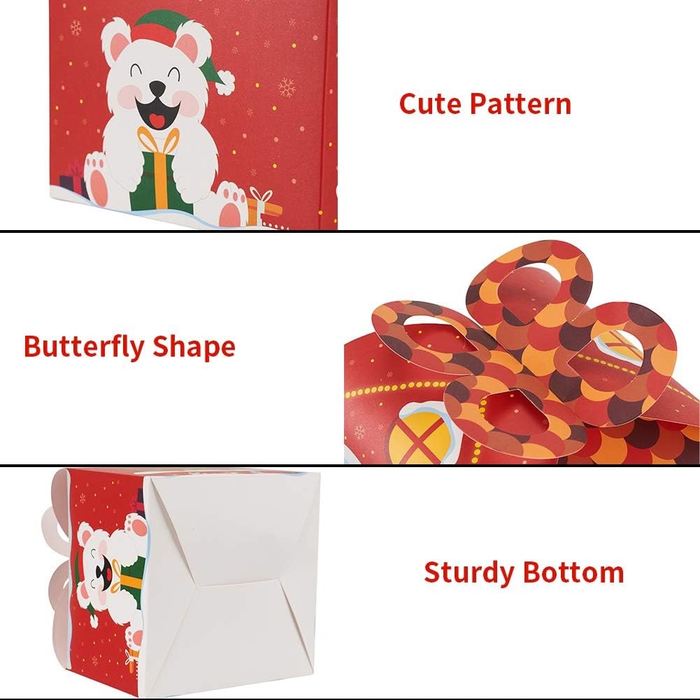 CCINEE Christmas Goody Gift Boxes,Xmas Treat Boxes Assorted Paper Candy Boxes for Kids' Party Supplies,Pack of 24 - Image 3