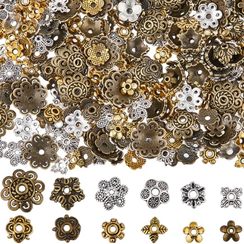 Perles d'espacement fleur en métal ciselé pour des finitions de bijoux impeccables