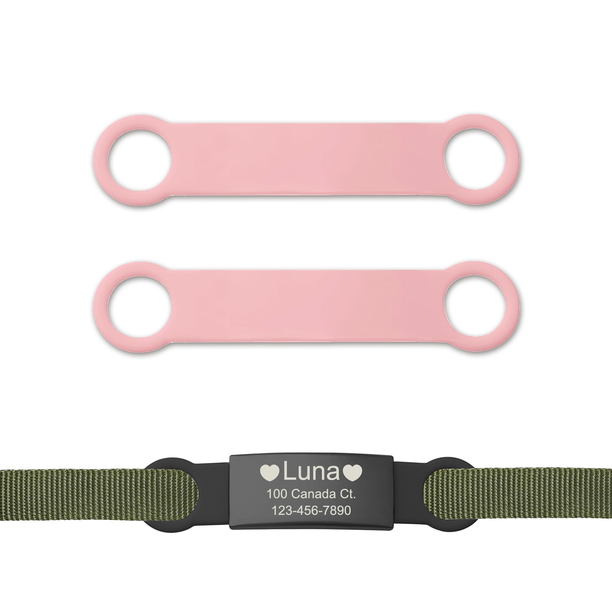 Anavia 2-Pack Silicone Bands, Fits to Anavia Silicone Slide on Pet Tags, S/M/L/XL Multiple Colors FDA Grade Silicone Replacement Tag Attachment Holder