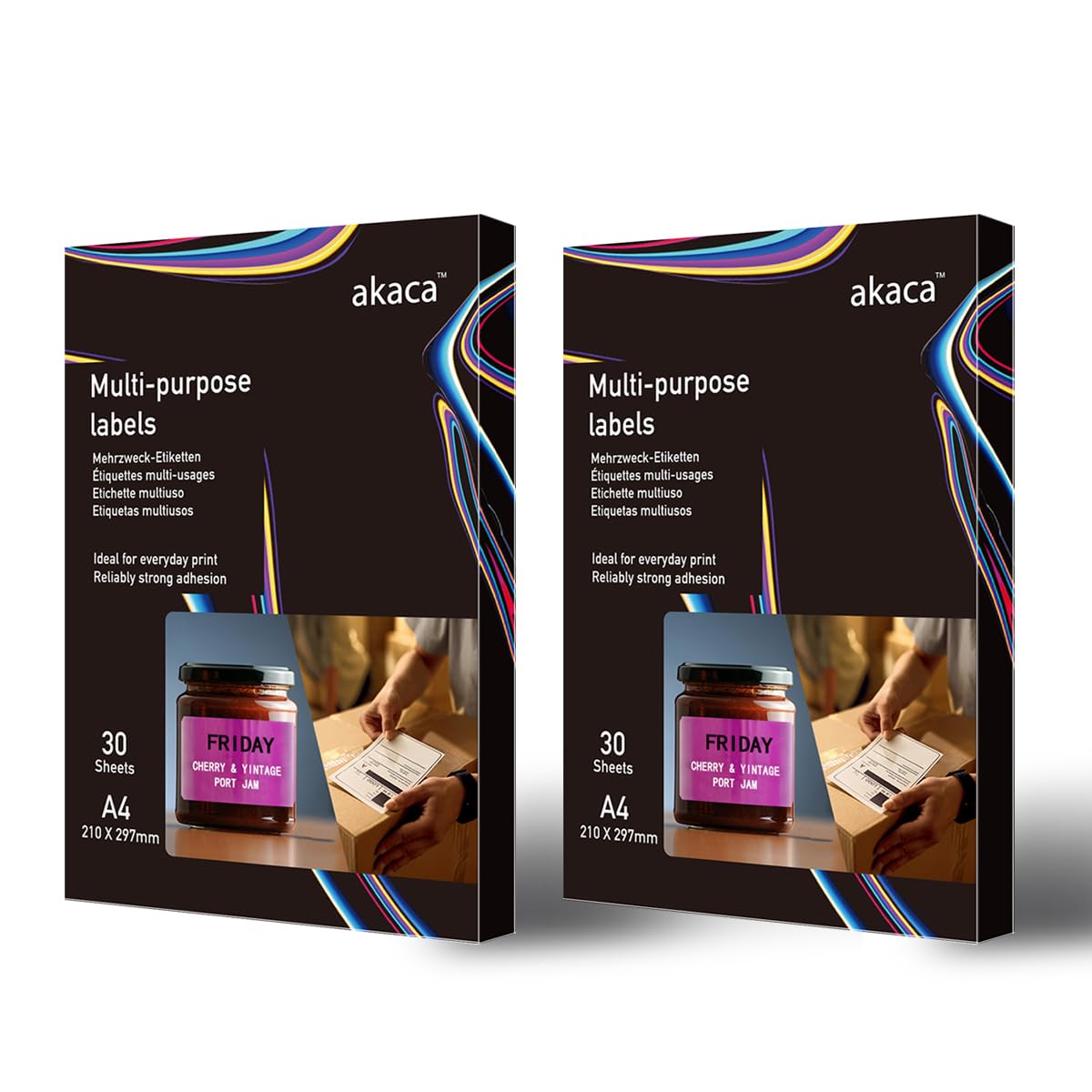 Carta Adesiva Opaca Stampabile A4 - 60 Fogli Etichette Per Stampante Laser E Inkjet - Akaca - Foto 5