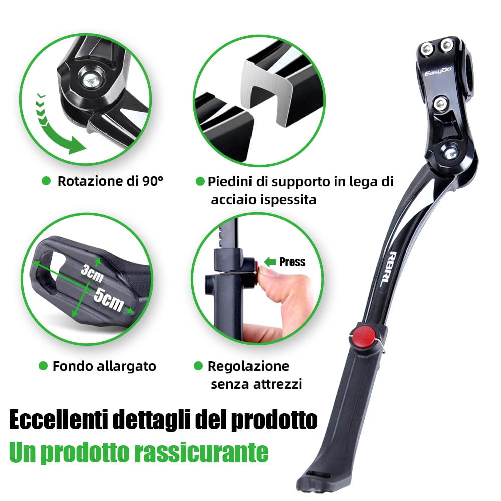 Cavalletto posteriore regolabile in lega antiscivolo, supporto regolabile in altezza adatto per mountain bike/bici da strada da 61 a 29 pollici