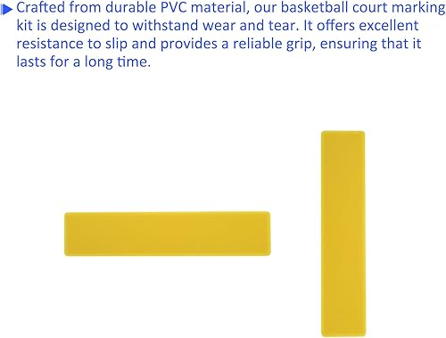 Miniatura 4 de M METERXITY 12 marcadores de línea de cancha, kit de marcado de cancha de pickleball para cancha al aire libre, amarillo