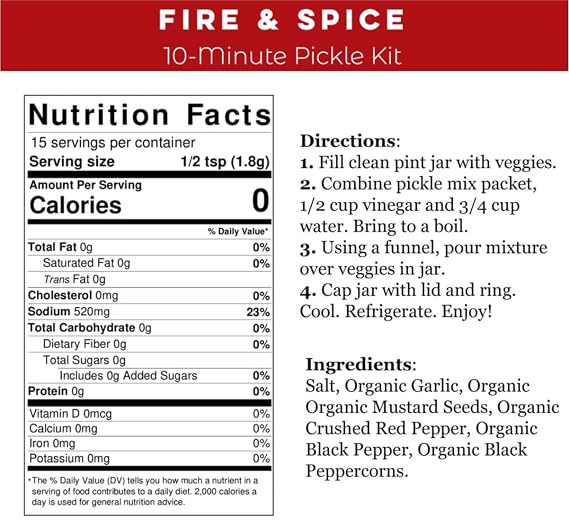 Pearl and Johnny 10-Minute Pickle Kit Fire & Spice