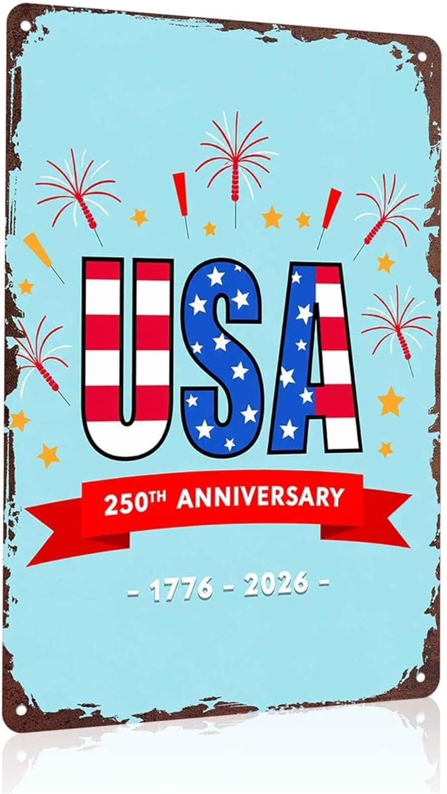 IDGTTLDF Humorous Retro America Sign Aluminum Metal Sign for Man Cave Wall Garage 8 X 12 in