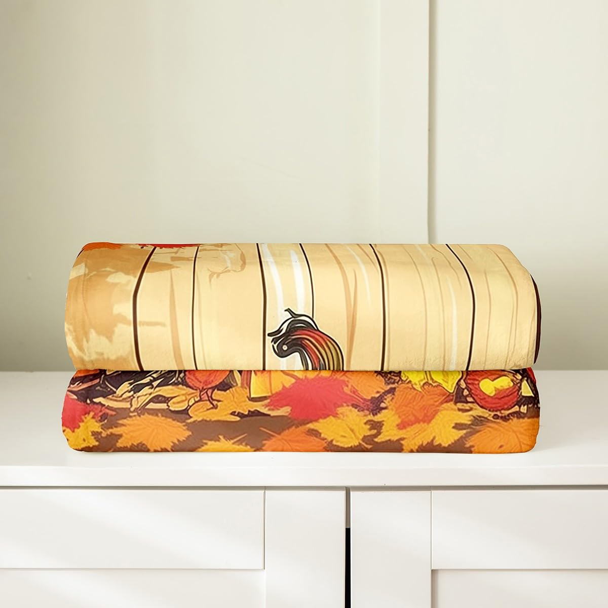 Homemissing Manta de calabaza de otoño tamaño Queen de 90 x 90 pulgadas, temporada de cosecha de Acción de Gracias, decoración de frutas, manta de felpa para sofá, decoración de niños, manta de