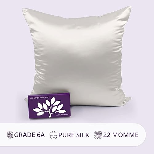 Miniatura 4 de Mulberry Park - Funda de almohada 100% seda, 22 momme, seda de morera de grado 6A, cierre de cremallera oculto con borde de cuchillo, color