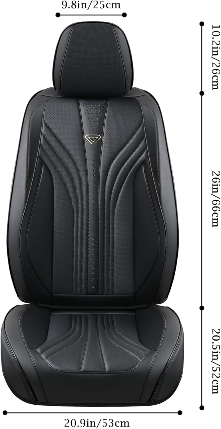 FLORICH Car Seat Covers Full Set, Leather Seat Covers, Luxury 5 Seats Universal Black Seat Covers for Cars, Waterproof Seat Protectors, Leatherette Automotive Vehicle Cover for Cars SUV Pick-up Truck