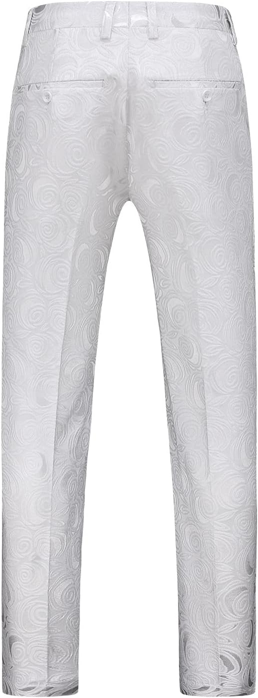 MOGU Mens 2 Piece Suit Slim Fit Shawl Lapel Tuxedo One Button Premium Dinner Jacket and Pants - Image 4