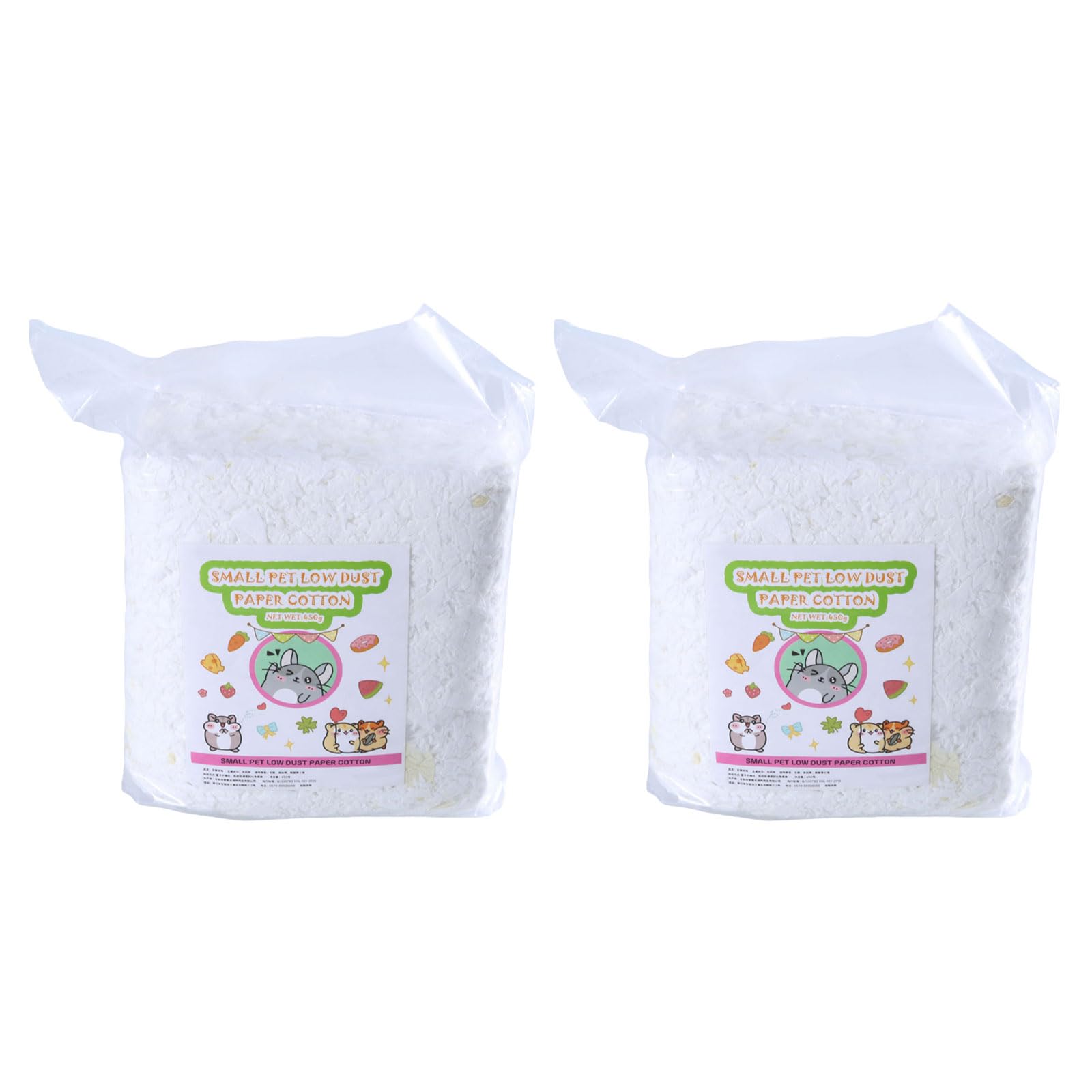 2er Pack Einstreu für kleine Haustiere mit starker Absorption, je 450 g, buntes Papier für Hamster und Nagetiere Hamster Einstreupapier