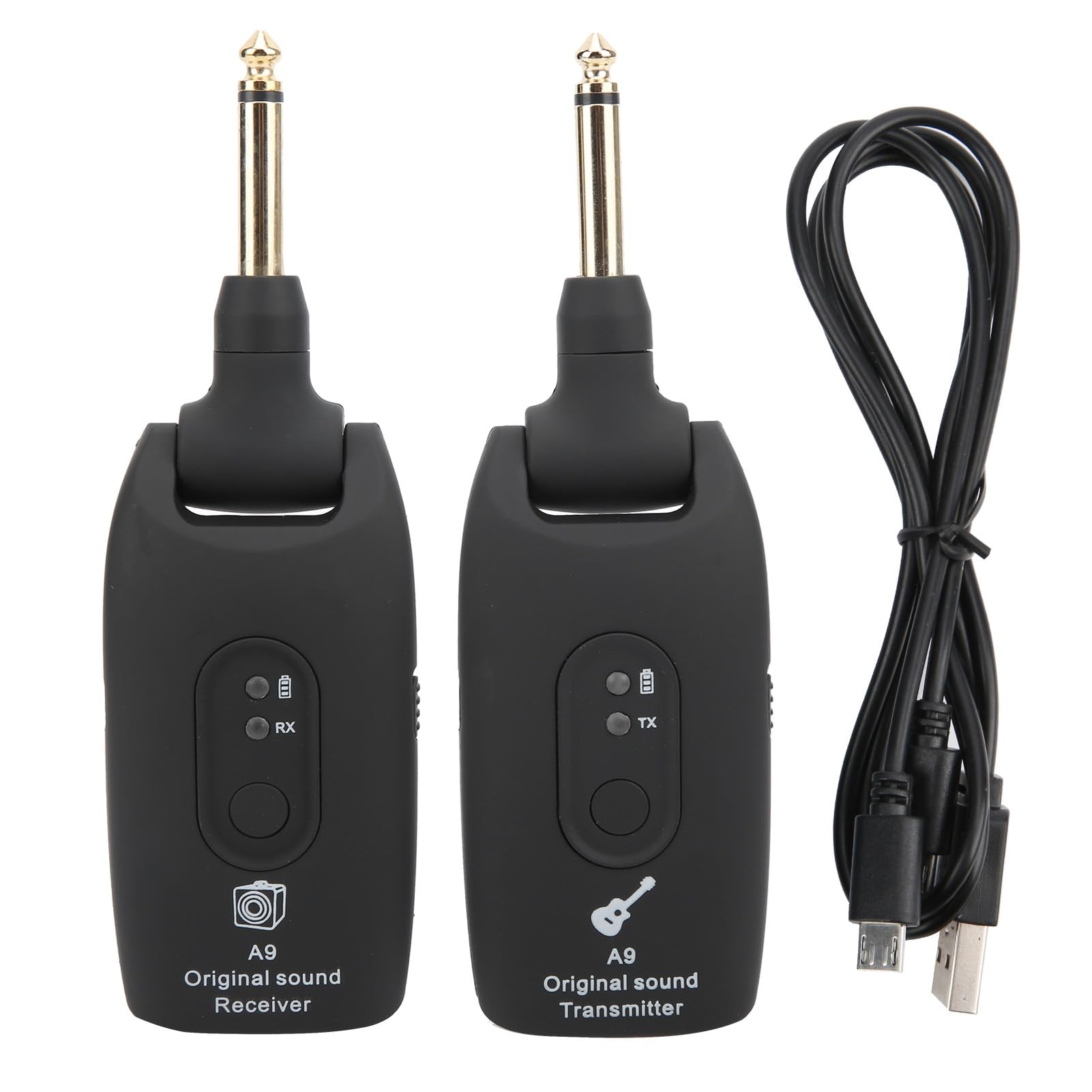 Bezprzewodowa gitara Transceiver Gitara elektryczna Akumulator Audio System bezprzewodowy Zdalny odbiór kabla gitarowego (czarny)
