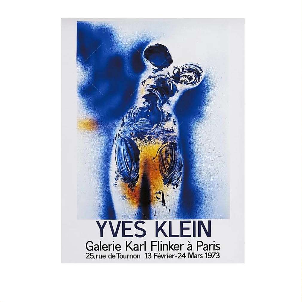 LHHJF LJHFA Yves Klein Aesthetic Poster Blue Monochrome Wall Art Yves Klein Canvas Painting And Prints Modern Home Decor Wall Picture 50x70cmx1 No Frame