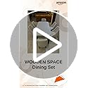 Image of WOODEN SPACE 6-Seater Wooden Dining Table Set | Nano Composite Marble Top | Solid Wood Base | Modern Dining Room Furniture with 6 Chairs (Beige)