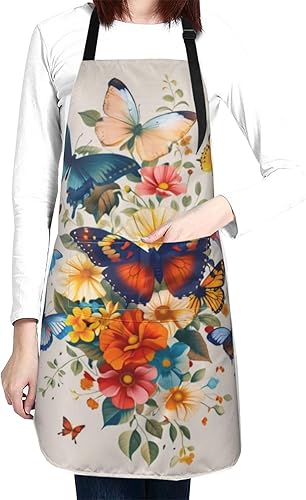 Miniatura 17 de Waterproof Apron With 2 Pockets,Kitchen Chef Aprons Bibs For Cooking Baking Painting Gardening Grooming Color-12