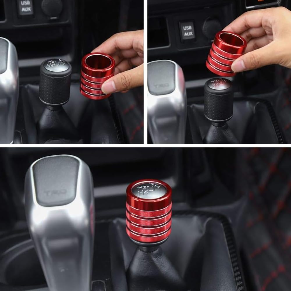 Car 4WD Gear Shift Cover Shifter Knob Head Protector for Toyota 4Runner TRD Pro Off-Road 2010-2024 Interior Accessories (Red)