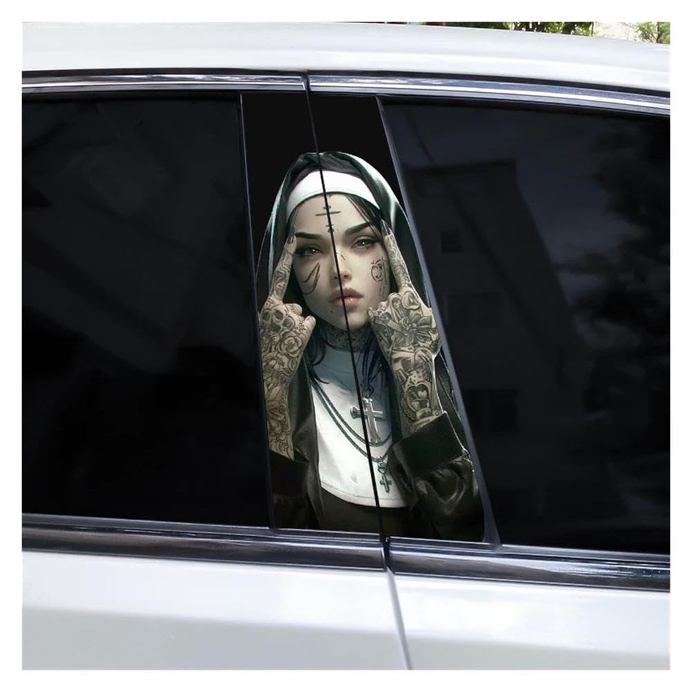 Interesting Smoking Car Sticker Car B-Pillar Sticker Car Door Pillar Decal Waterproof Decal Cover Scratched Decal B-Pillar DIY Sticker(Type A)