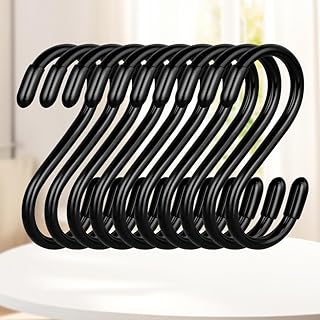 10-Pack 3" Heavy Duty S Hooks - Vinyl Coated Non-Slip Hooks for Hanging Plants