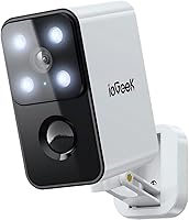 Vista 1 de ieGeek Security Cameras Wireless Outdoor Pan Rotating 180° Home Security Cameras, 2.4G WiFi Camera Battery Powered with 2K Color Night Vision, Smart