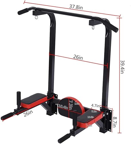 Miniatura 2 de Dip Station - Barra de dominadas multifuncional montada en la pared y estación de inmersión, barra de barbilla montada en la pared adecuada para el
