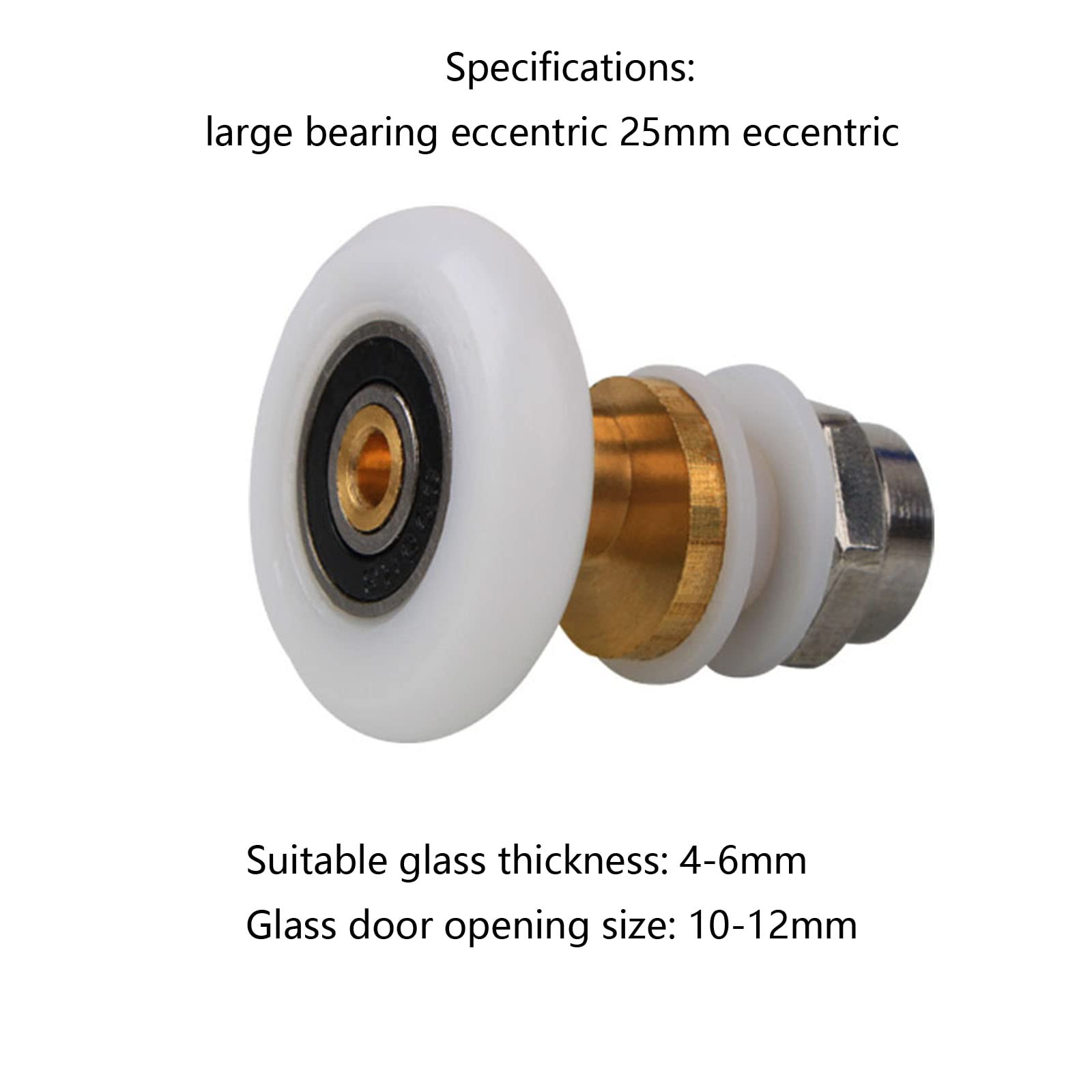 4 Stück Duschkabinen Rollen Ersatz – Für Glasstärke 4–6 Mm, Aus Kupfer & Nylon, Leise & Leicht Einzubauen